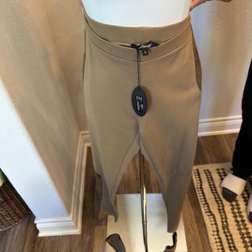 Womens Faux Suede Paniz Western Leggings, Size L NWT